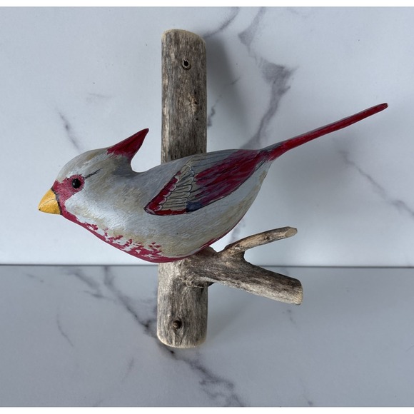 Other - Vintage Hand Carved Wood Desert Cardinal Bird Signed RE Mumford ~ Purdue